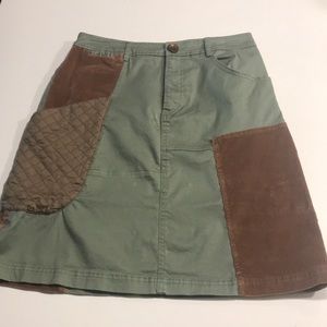 Meadow Rue mixed media cotton skirt